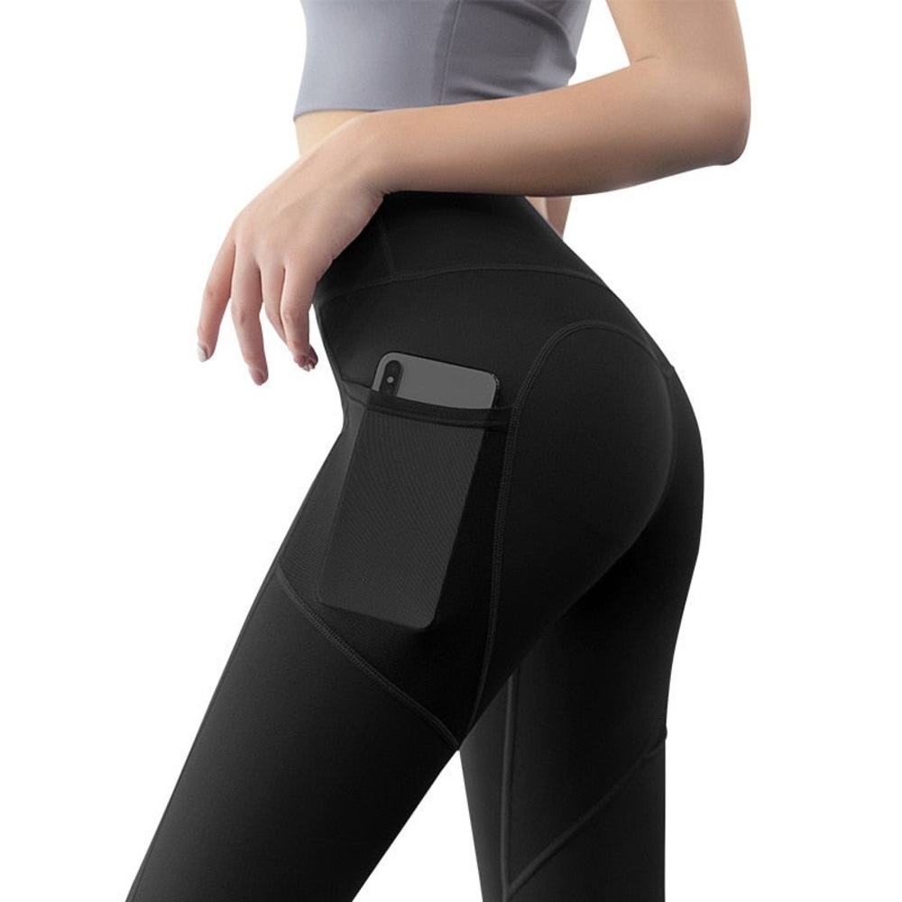 High-Rise Black Side Pocket Leggings
